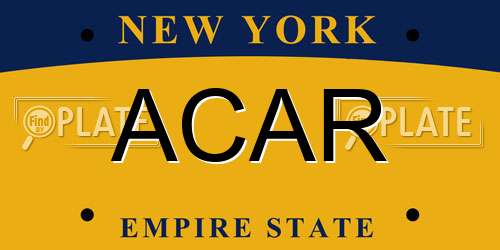 ACAR New York License Plate