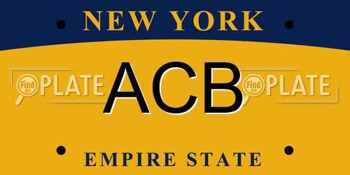 ACB New York License Plate