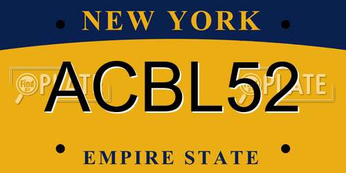 ACBL52 New York License Plate