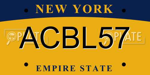 ACBL57 New York License Plate