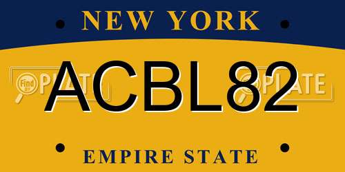 ACBL82 New York License Plate