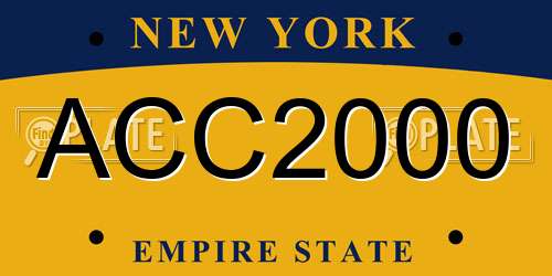ACC2000 New York License Plate