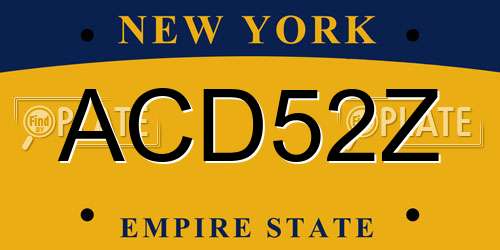 ACD52Z New York License Plate