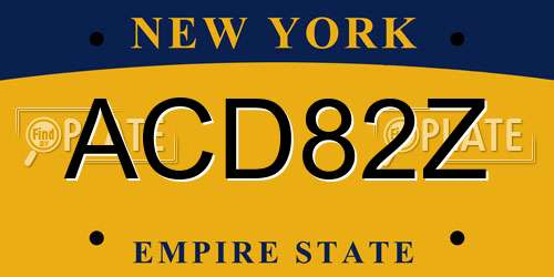 ACD82Z New York License Plate
