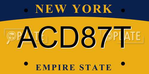 ACD87T New York License Plate