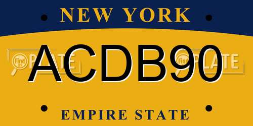 ACDB90 New York License Plate