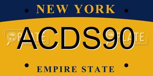 ACDS90 New York License Plate