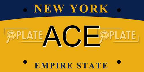 ACE New York License Plate