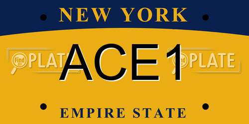 ACE1 New York License Plate