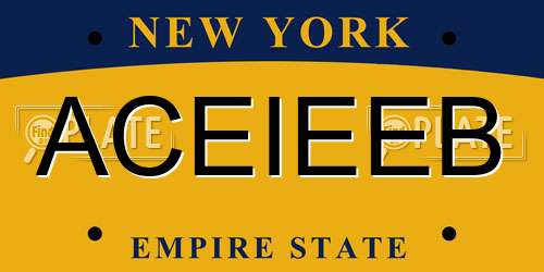 ACEIEEB New York License Plate