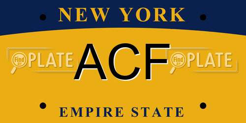 ACF New York License Plate