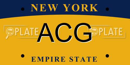 ACG New York License Plate