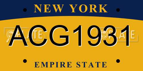 ACG1931 New York License Plate