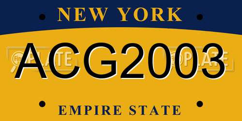 ACG2003 New York License Plate