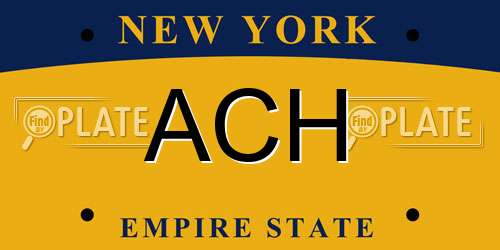 ACH New York License Plate