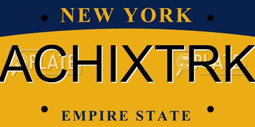 ACHIXTRK New York License Plate