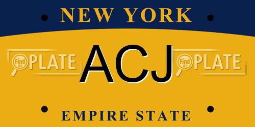 ACJ New York License Plate
