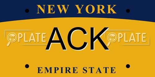 ACK New York License Plate