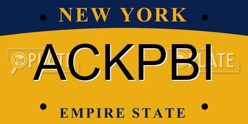 ACKPBI New York License Plate