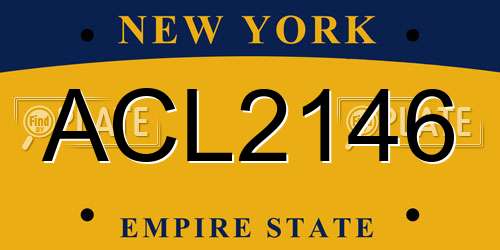 ACL2146 New York License Plate