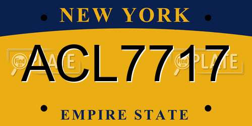ACL7717 New York License Plate