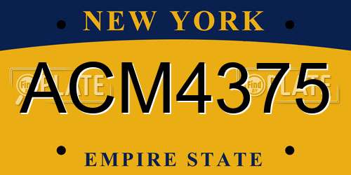ACM4375 New York License Plate