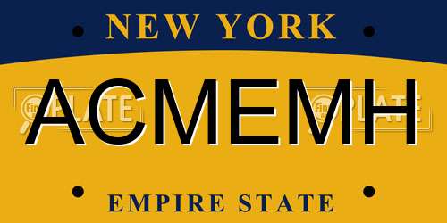ACMEMH New York License Plate