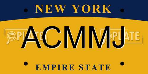 ACMMJ New York License Plate
