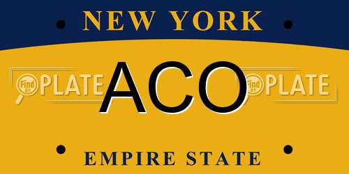 ACO New York License Plate