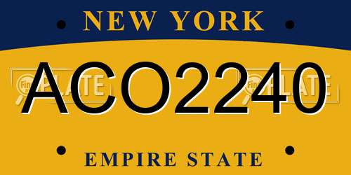 ACO2240 New York License Plate