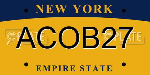 ACOB27 New York License Plate