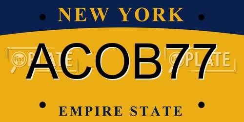ACOB77 New York License Plate