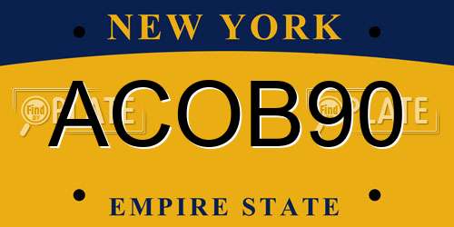 ACOB90 New York License Plate