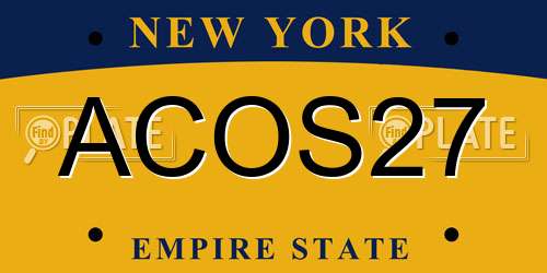 ACOS27 New York License Plate