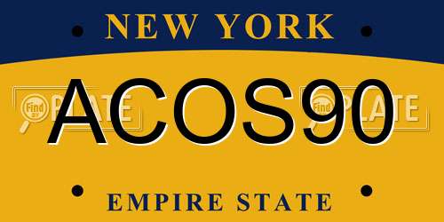 ACOS90 New York License Plate