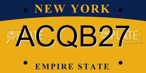 ACQB27 New York License Plate