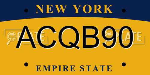 ACQB90 New York License Plate