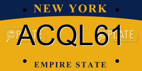 ACQL61 New York License Plate