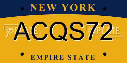 ACQS72 New York License Plate
