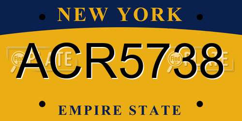 ACR5738 New York License Plate