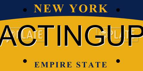 ACTINGUP New York License Plate
