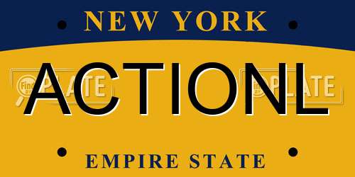 ACTIONL New York License Plate