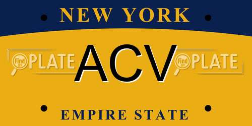 ACV New York License Plate