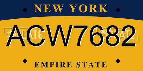 ACW7682 New York License Plate