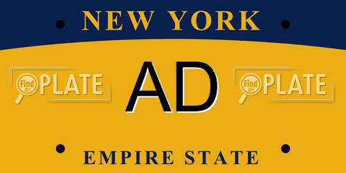 AD New York License Plate