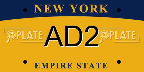 AD2 New York License Plate