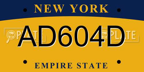 AD604D New York License Plate