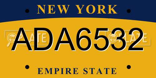 ADA6532 New York License Plate