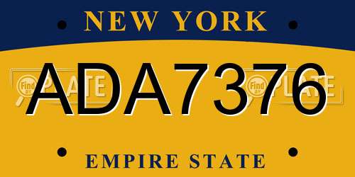 ADA7376 New York License Plate