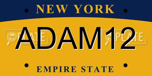 ADAM12 New York License Plate